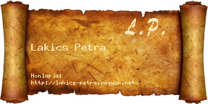 Lakics Petra névjegykártya